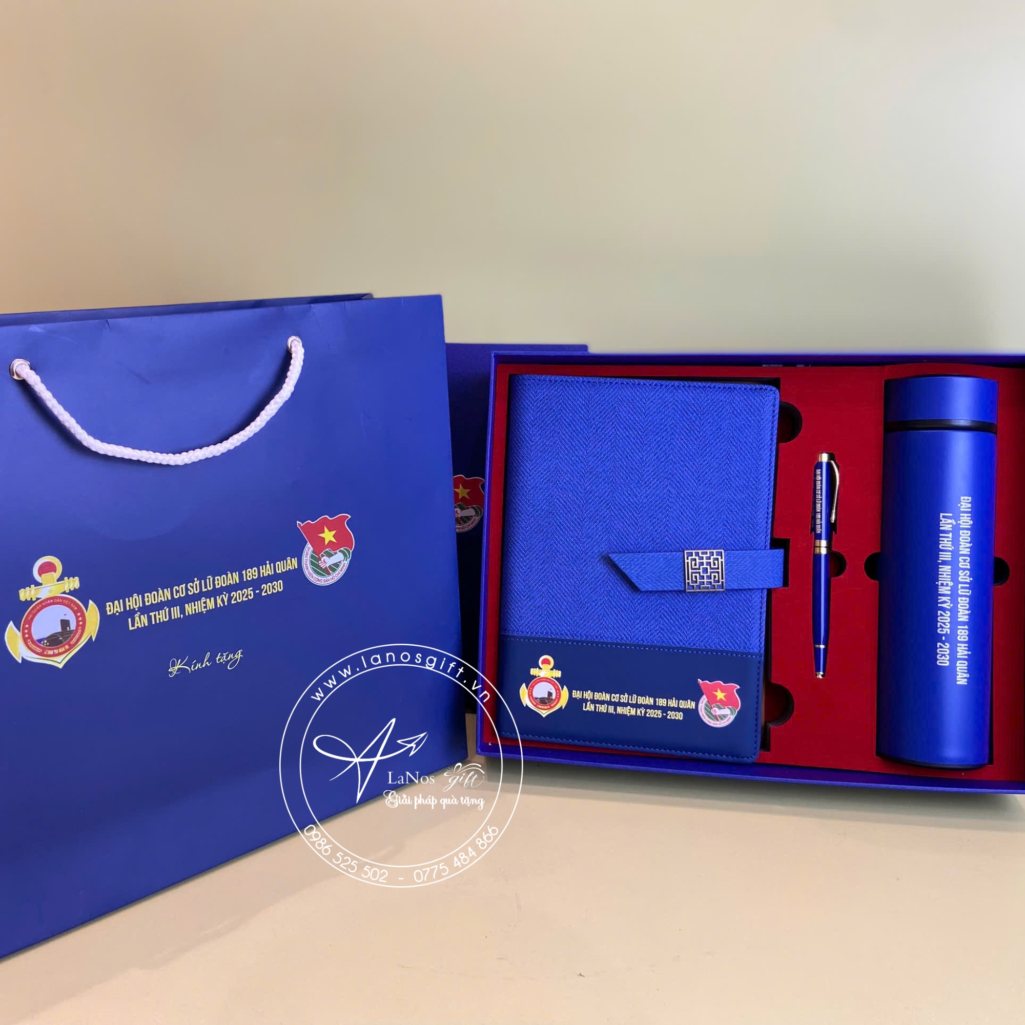 Hộp sổ bút bình giữ nhiệt in logo quà tặng - LNSG 08 - Hình ảnh 3