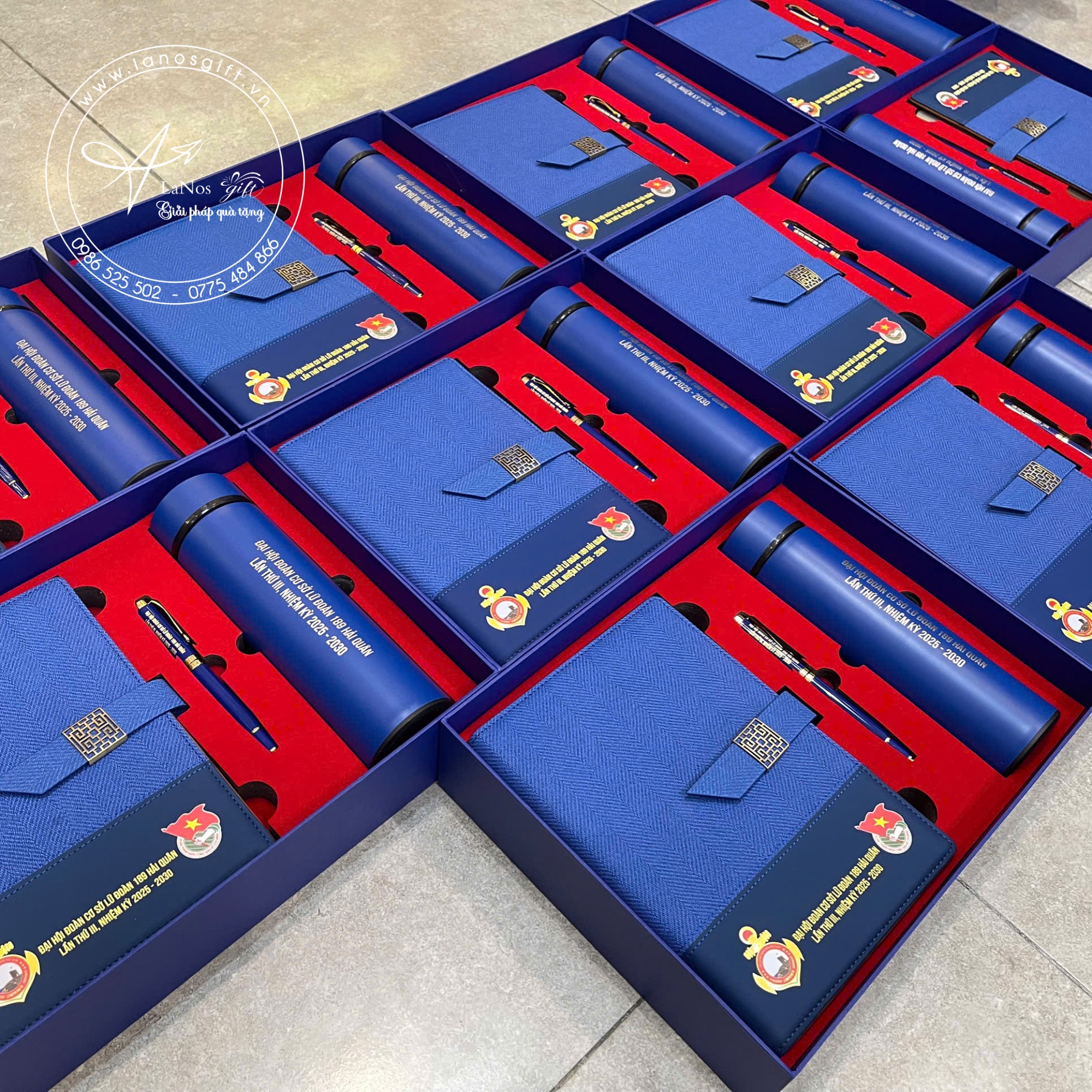 Hộp sổ bút bình giữ nhiệt in logo quà tặng - LNSG 08 - Hình ảnh 12