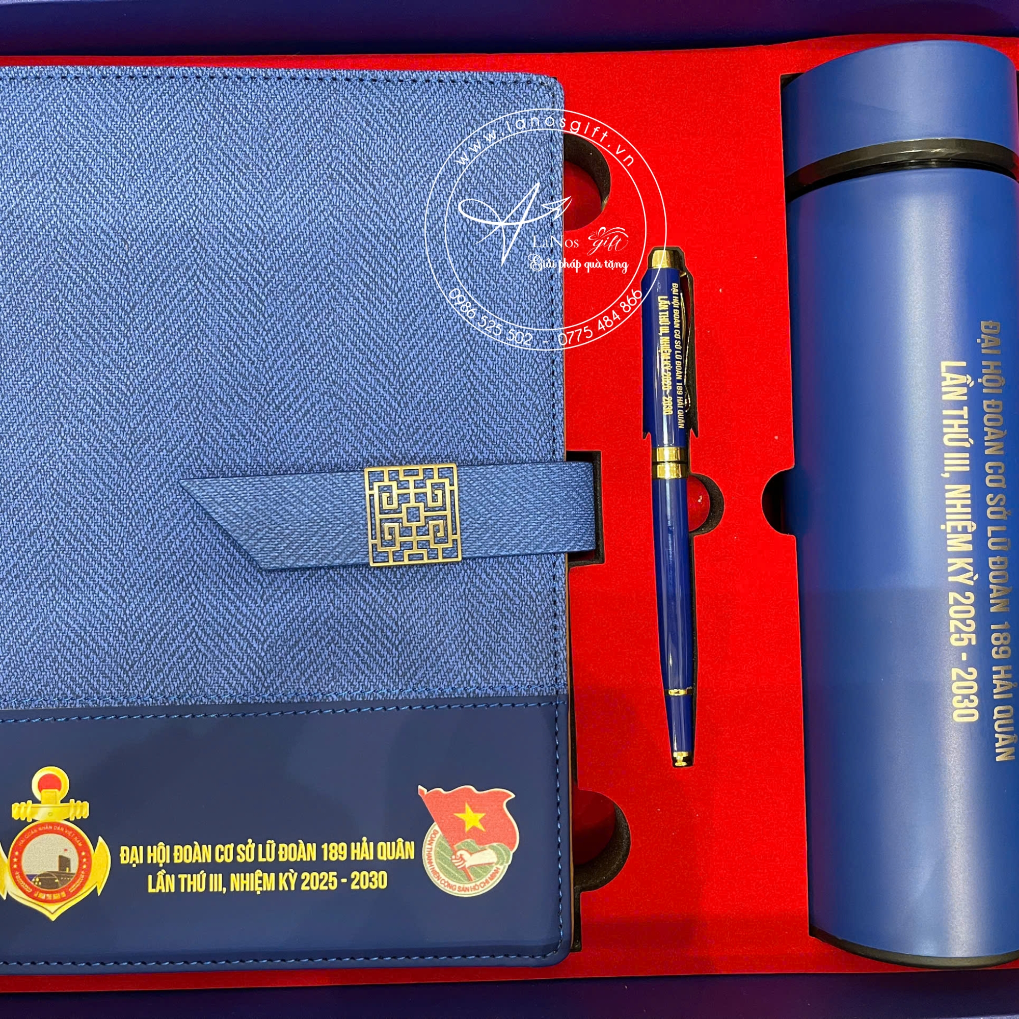 Hộp sổ bút bình giữ nhiệt in logo quà tặng - LNSG 08 - Hình ảnh 4