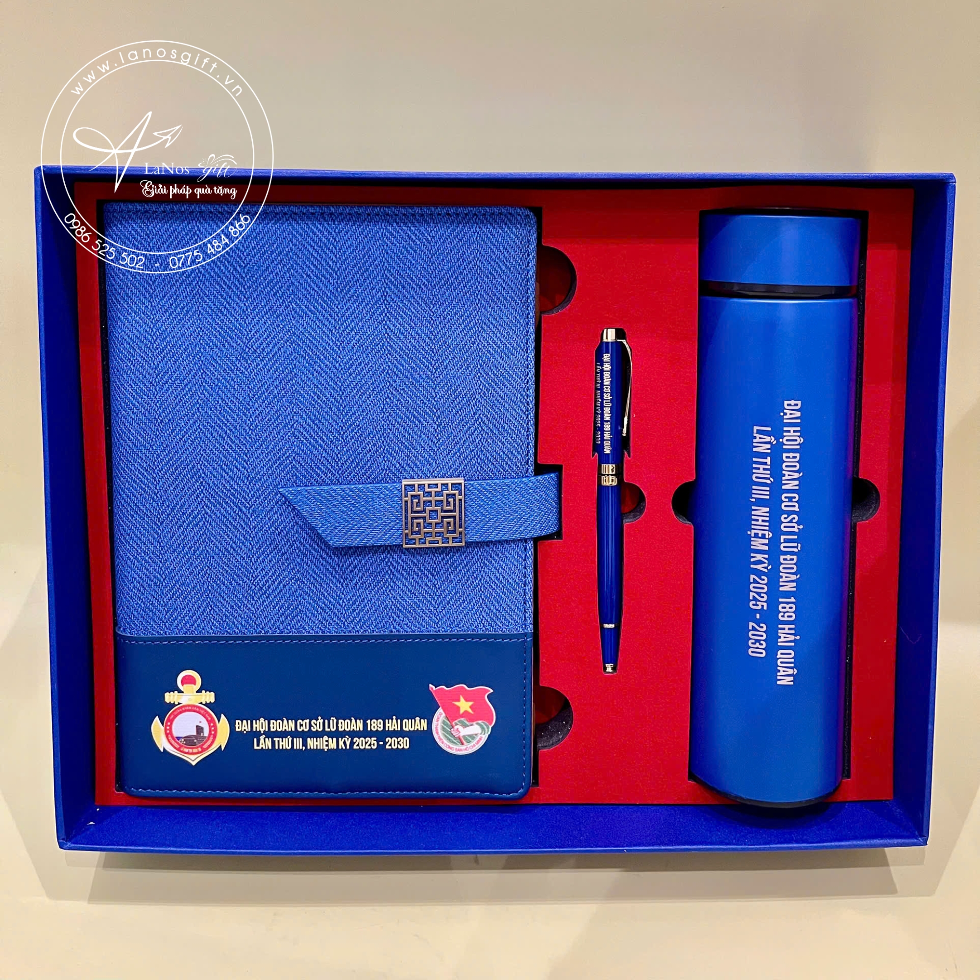 Hộp sổ bút bình giữ nhiệt in logo quà tặng - LNSG 08 - Hình ảnh 2