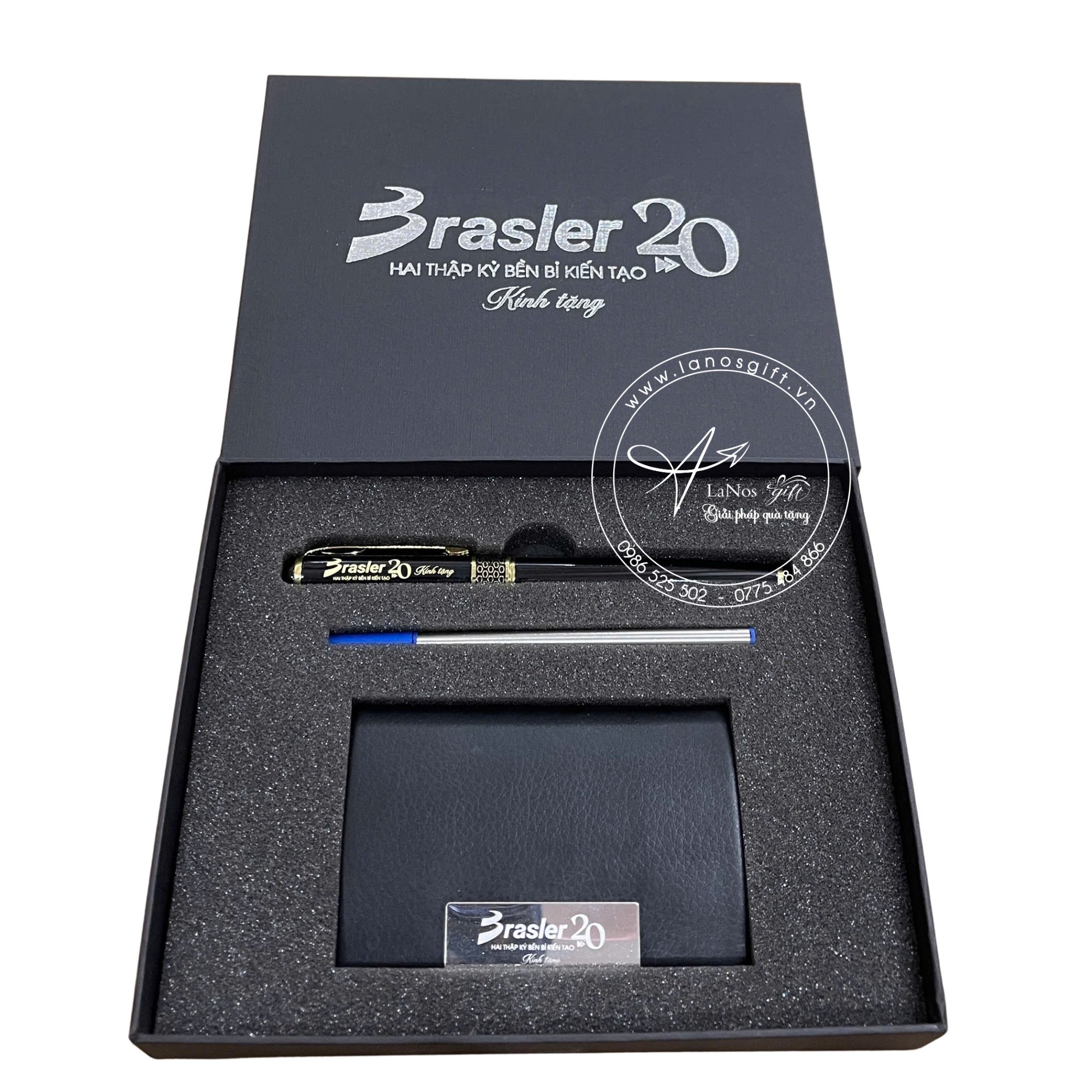 Gift Set Hộp Đựng Danh Thiếp & Bút Ký In Logo – LNGS 01 - Hình ảnh 2