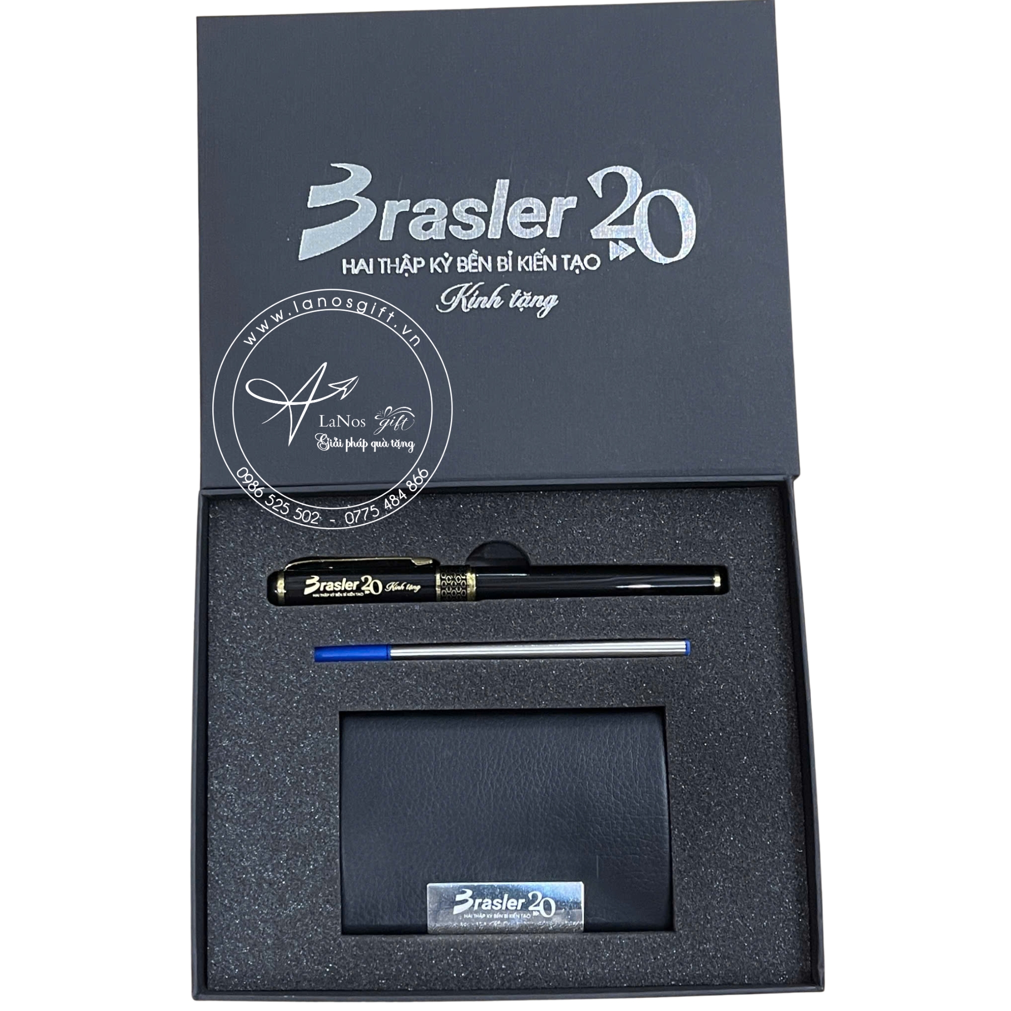 Gift Set Hộp Đựng Danh Thiếp & Bút Ký In Logo – LNGS 01