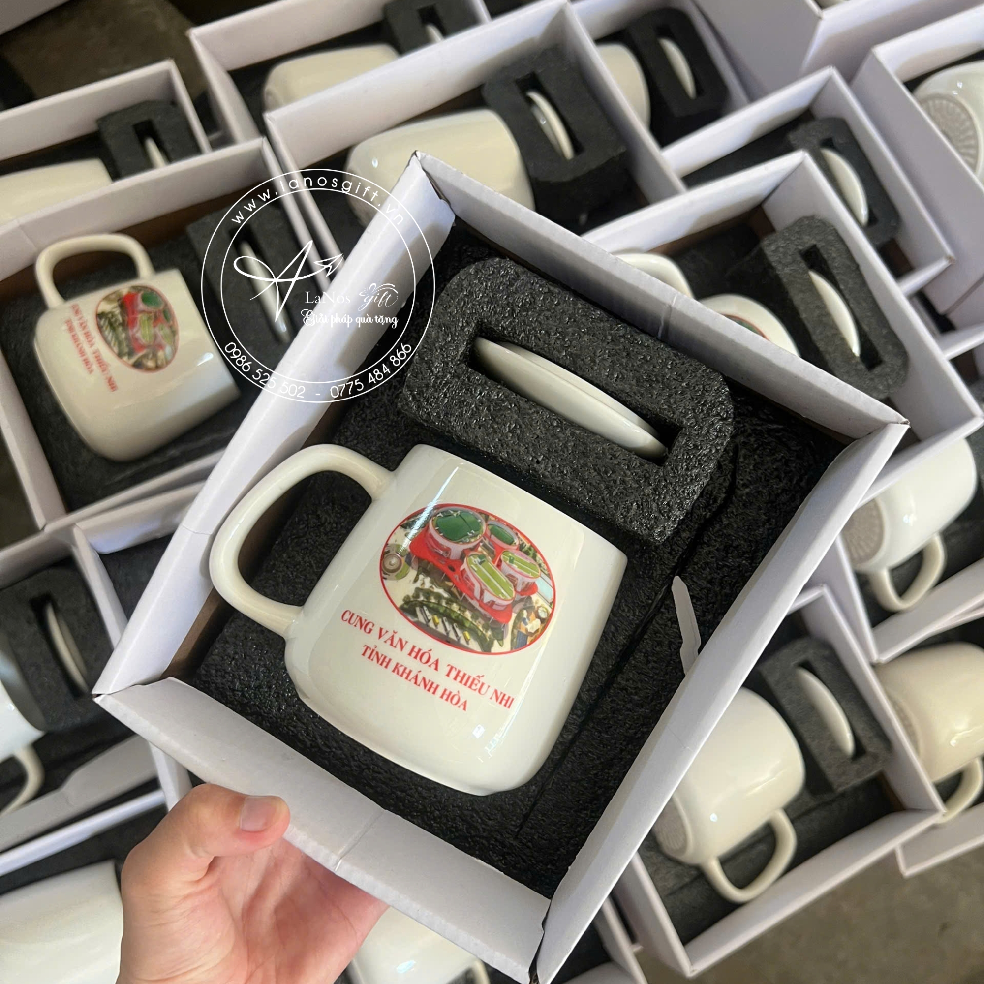 Ly sứ bát tràng in logo - LNLS 06