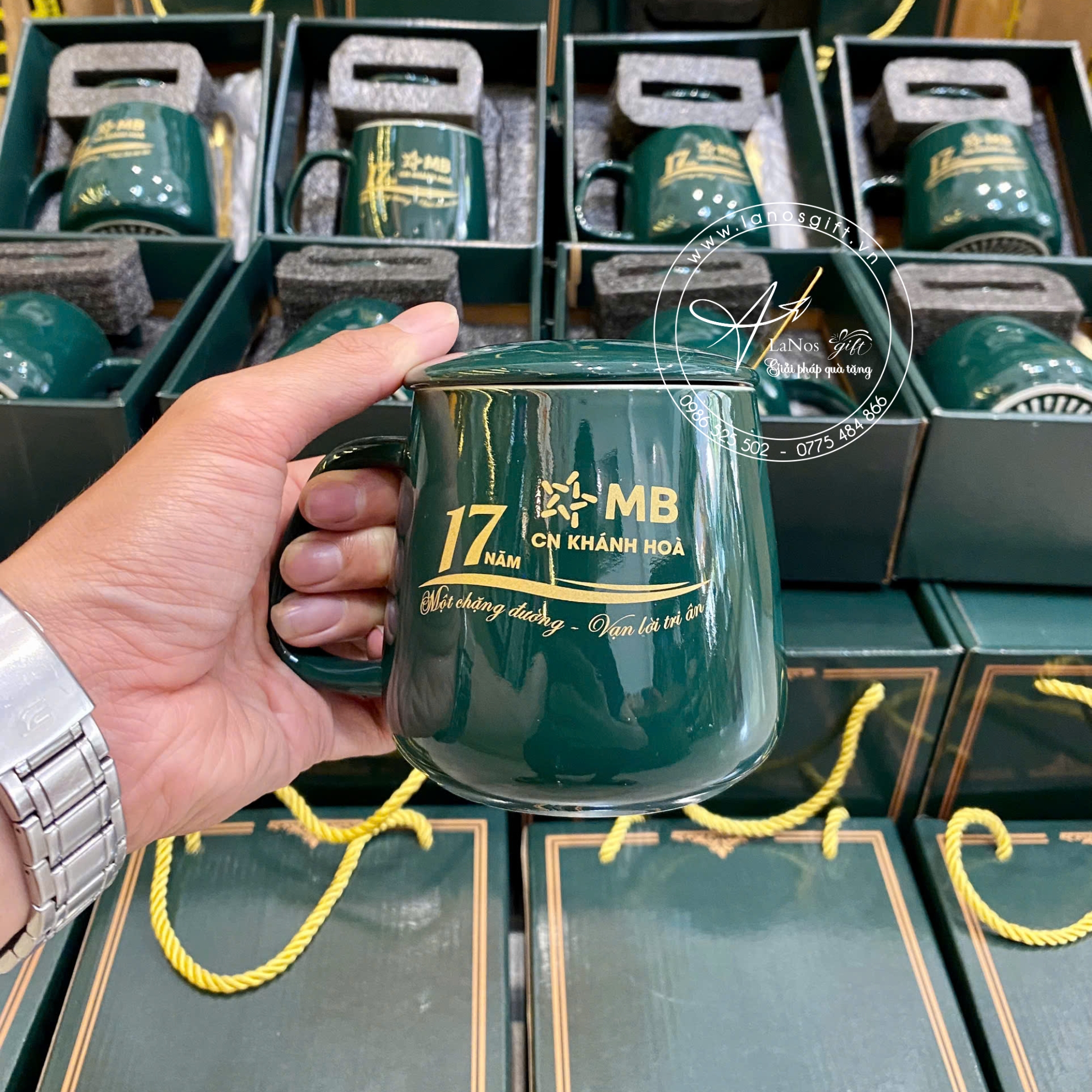 Ly sứ in logo quai xanh ngọc bích - LNLS 07 - Hình ảnh 7