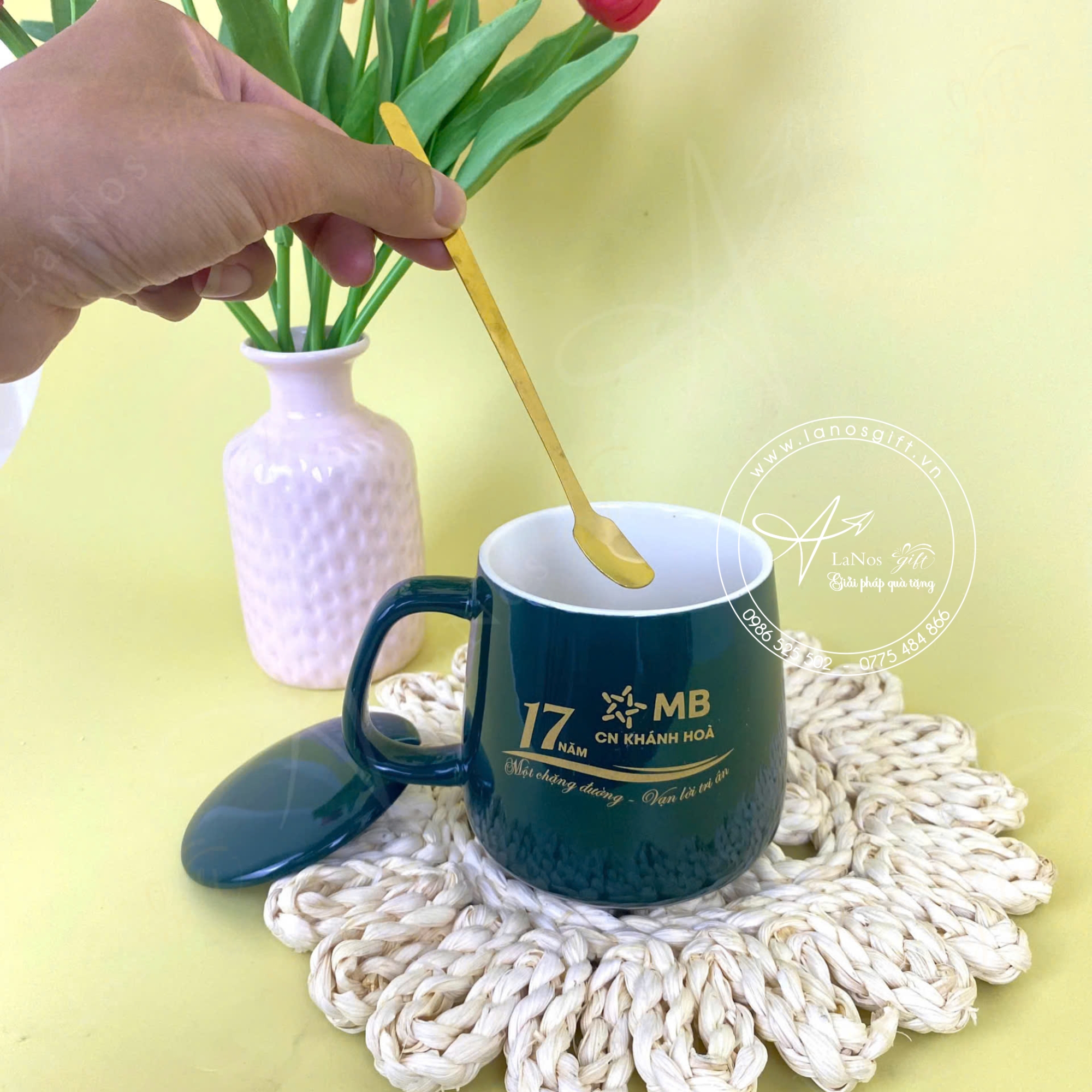 Ly sứ in logo quai xanh ngọc bích - LNLS 07 - Hình ảnh 4