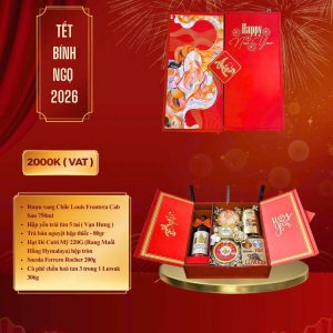 Hộp Quà Tặng Tết Cao Cấp Đỏ Sang Trọng 004