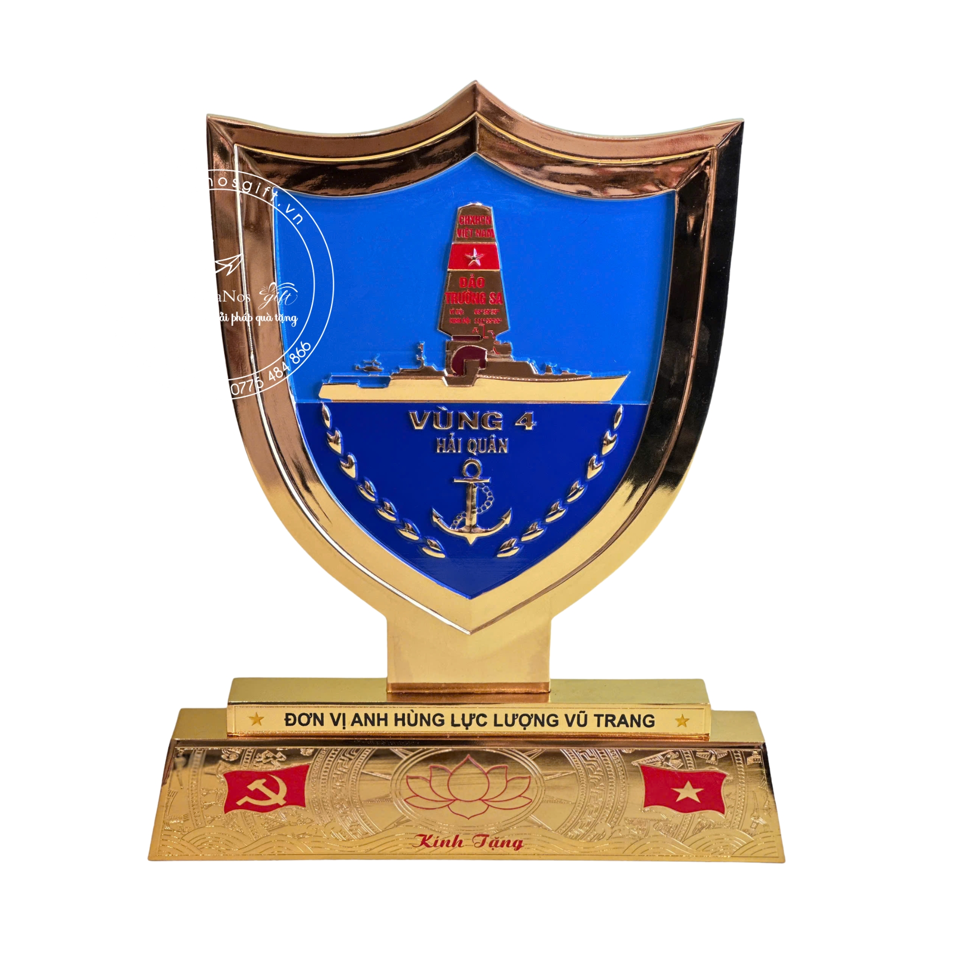 Biểu trưng tặng kỉ niệm mạ vàng sang trọng - LNBT 04 - Hình ảnh 4