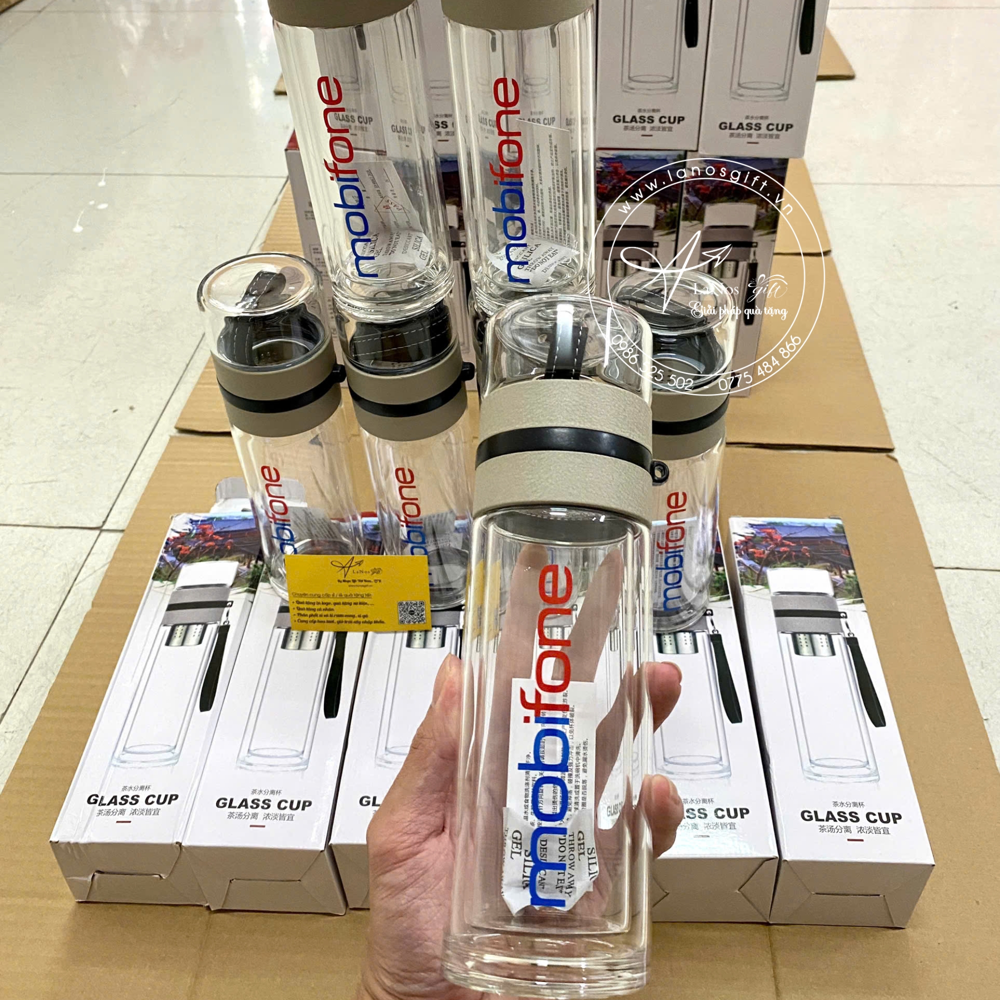 Bình Nước Thủy Tinh In Logo – Quà Tặng Doanh Nghiệp - LNBTT 01 - Hình ảnh 4