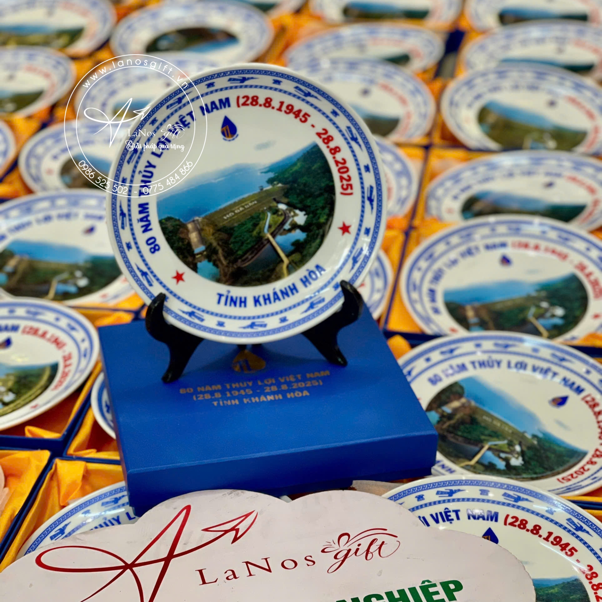 Đĩa sứ lưu niệm in logo - LNDS 01