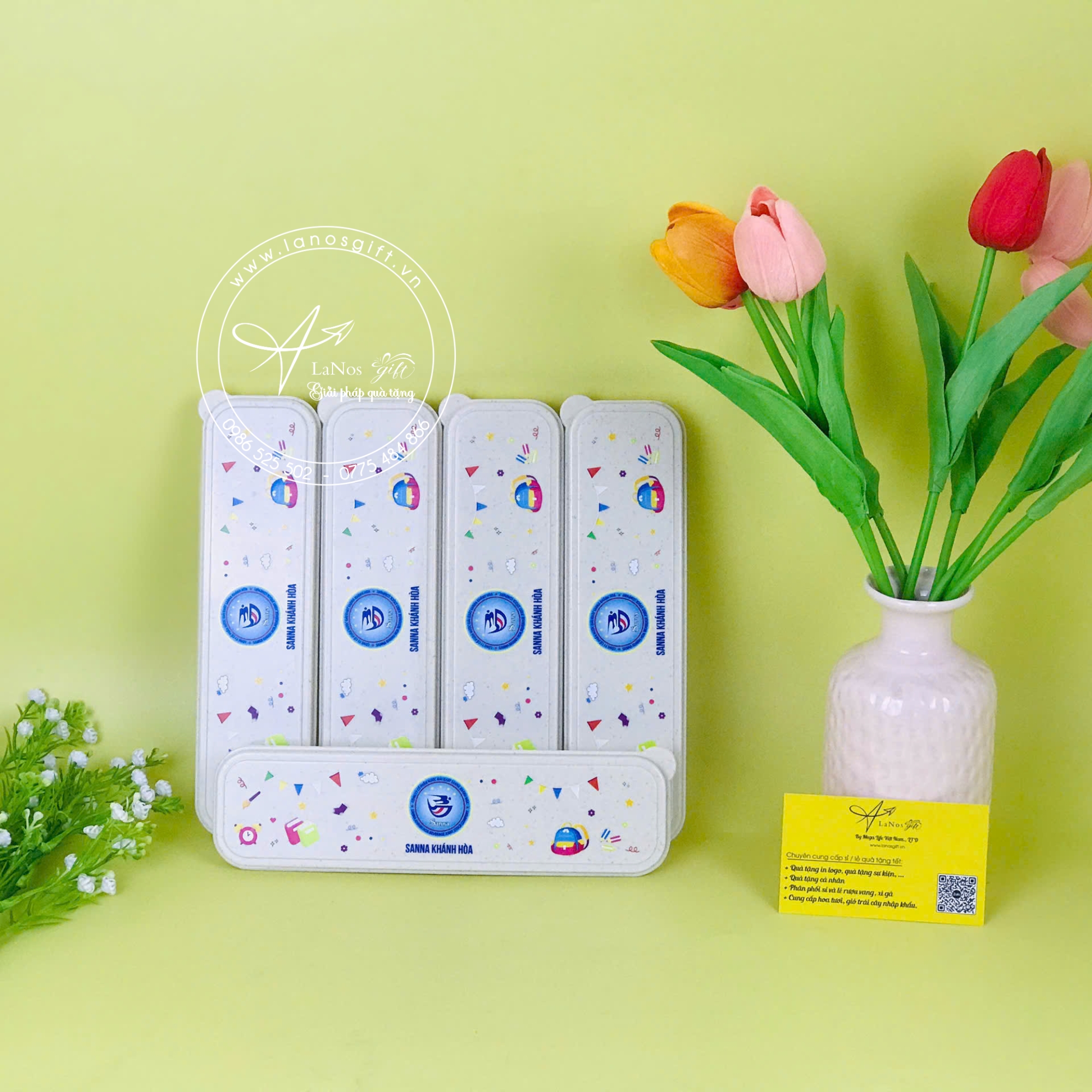 Hộp bút nhựa lúa mạch in logo - LNHB 01 - Hình ảnh 2