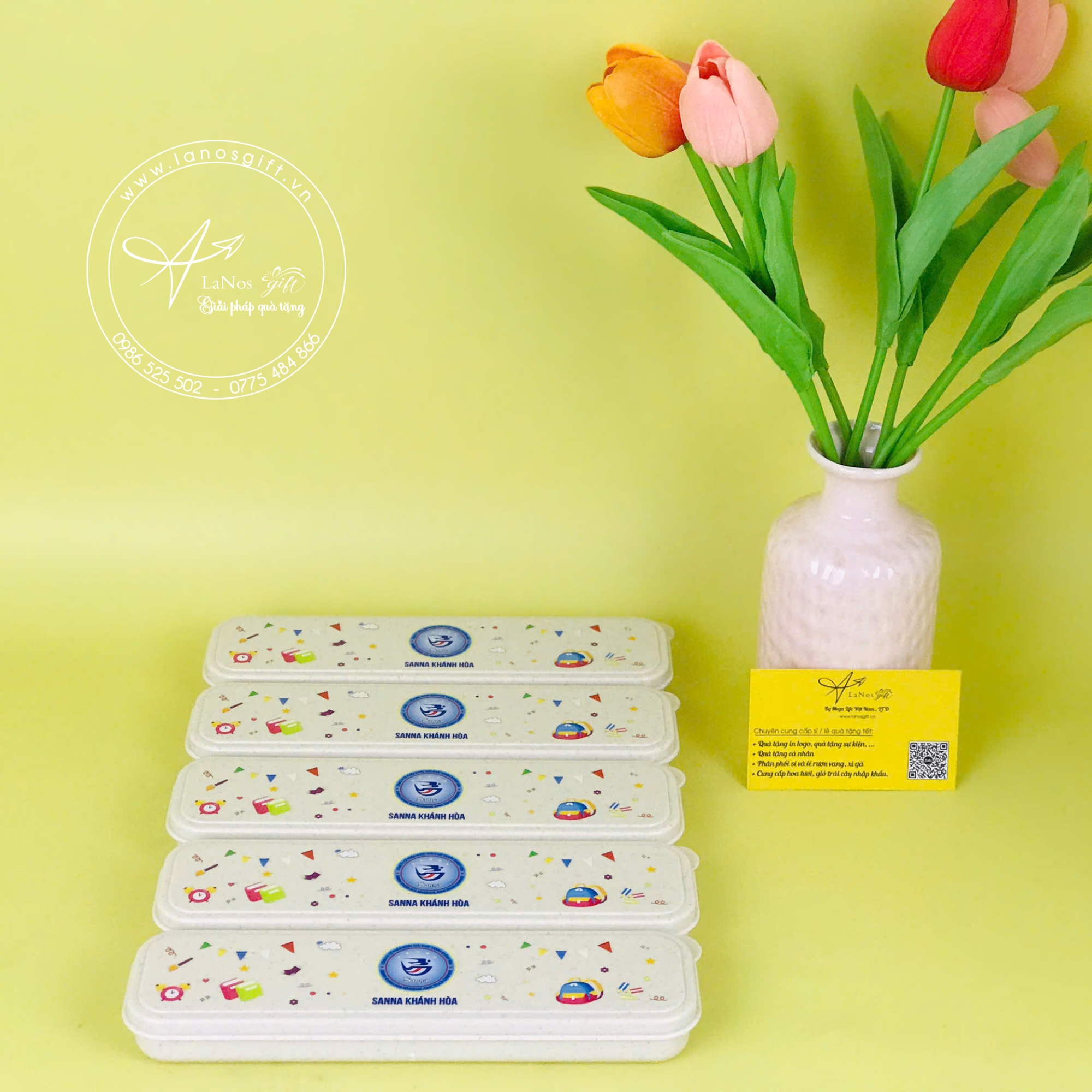 Hộp bút nhựa lúa mạch in logo - LNHB 01 - Hình ảnh 9