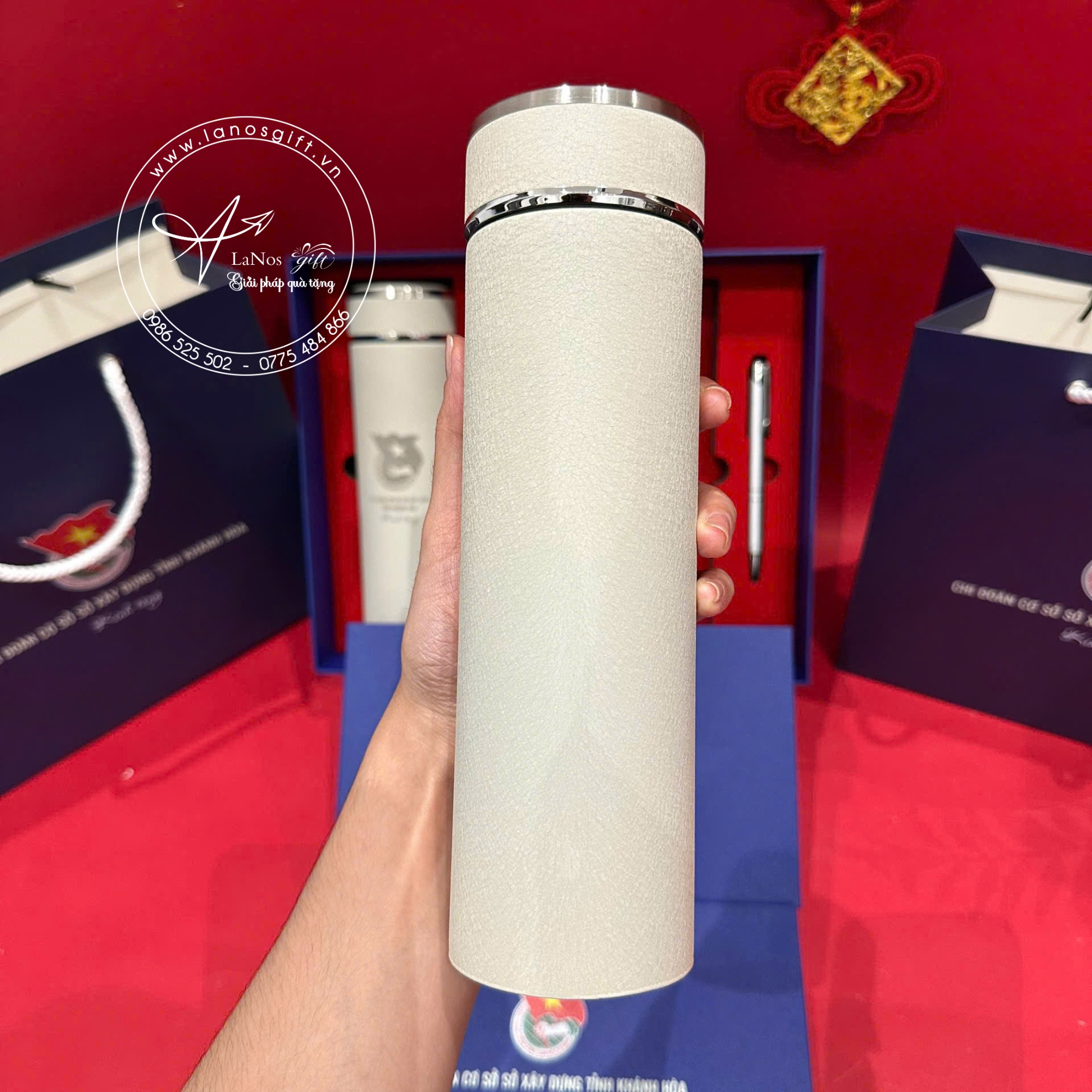 Hộp Quà Tặng Bình Giữ Nhiệt + Bút In Logo - LNGS 02 - Hình ảnh 3